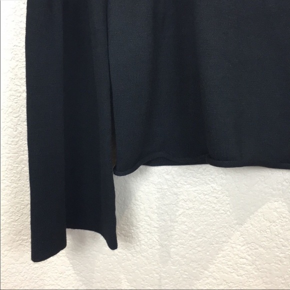 John + Jenn Bell Sleeve Crew Neck Sweater Caviar L - Picture 7 of 9